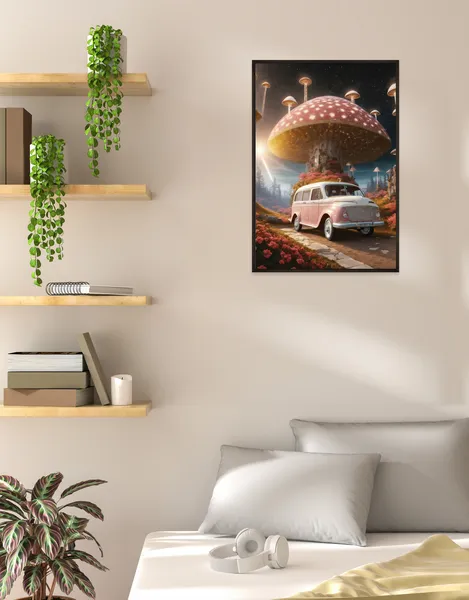 Whimsical Journey - Vintage Van in a Magical Forest -WallPoster - Image 4