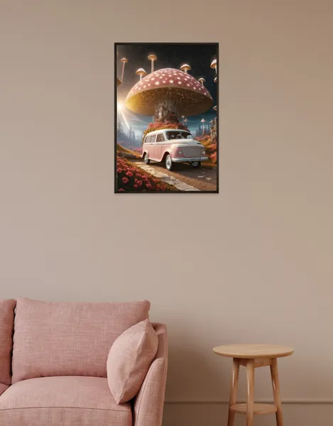 Whimsical Journey - Vintage Van in a Magical Forest -WallPoster - Image 3