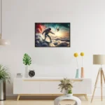 Discover Harmony and Adventure with the Galactic Surfer Art Poster
