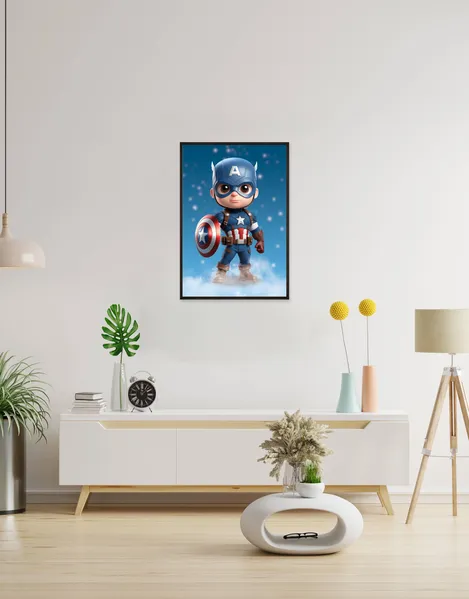 Get the Adorable Captain America Chibi Poster – A Fun Marvel Decor for All Ages | Shop at SmallBig!