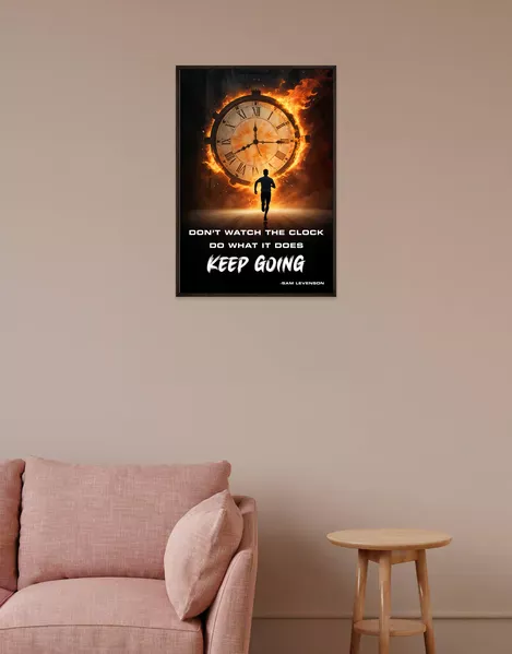 Burning Time - Motivational Clock Poster for Productivity | SmallBig