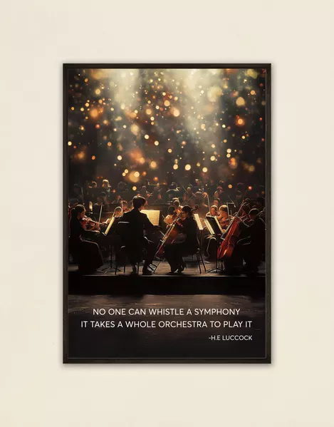 Symphony of Teamwork: Inspirational Orchestra Poster