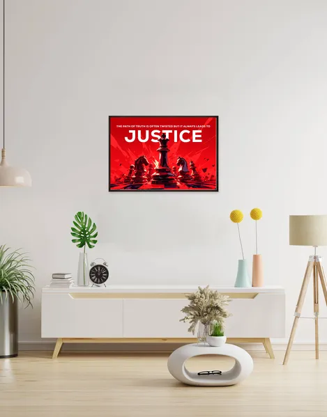 Find Strength in Truth with the Justice in Motion Wall Poster!