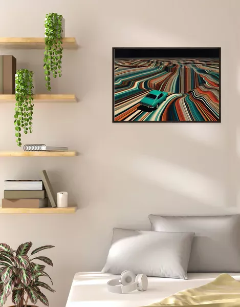 Surreal Road Journey Art Poster
